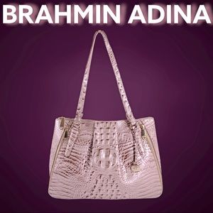 BRAHMIN CHARDONNAY SILVERY PINK PURPLE ADINA TOTE